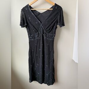 J KARA Beaded Midi Dress Whimsigoth Fairy Grunge Dainty Floral Dark Romantic‎ 12